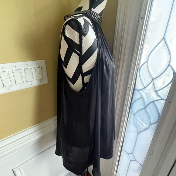 NWT plus Size Torrid Satin black Beaded Halter Top Size 3X - Picture 6 of 13